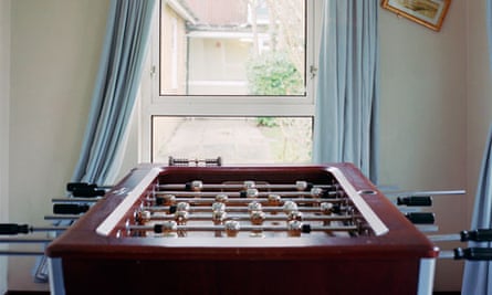 The games room at a hostel for older boys in Kent
