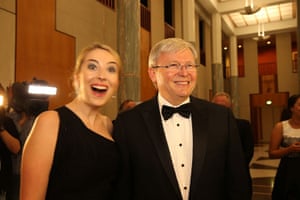 Winter Ball: Kevin Rudd arrives with his daughter Jessica