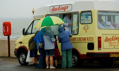 Ice Cream Van in the Rain, Wales, UK