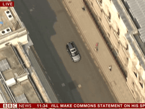 Car taking George Osborne to the Commons