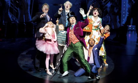 Douglas Hodge as Willy Wonka and the cast in Charlie and the Chocolate Factory
