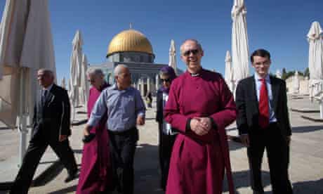 The archbishop of Canterbury tours Al-Aqsa mosque in Jerusalem
