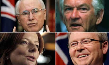 John Howard, Bob Hawke, Julia Gillard and Kevin Rudd