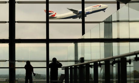 A British Airways passenger jet takes of at Heathrow airport