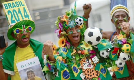 Brazil fans make their way to the game a good few hours before kick-off.