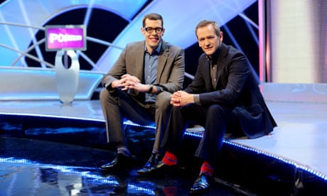 Alexander Armstrong (right) with co-host Richard Osman on the set of Pointless