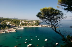 Greece, Alonissos Island, Patitiri harbour, elevated view
