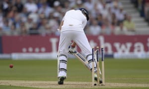 No sooner does Joe Root reach 30 than he's out - bowled by Siddle. Photograph: Tom Jenkins