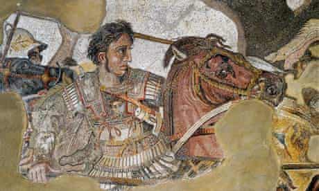 Mosaic depicting warrior on horse