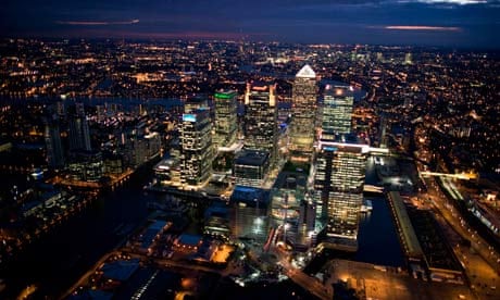 Aerial view of Canary Wharf