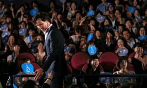 Benedict Cumberbatch is welcomed by Japanese fans at a promotional event for the film 'Star Trek Into Darkness' in Tokyo.