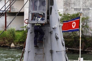 Weapon Ship: North Korean flagged ship docked at the Manzanillo Container Terminal 