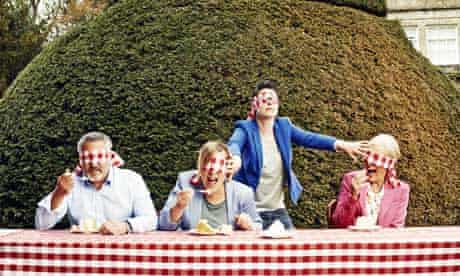 Paul Hollywood, Mel Giedroyc, Sue Perkins and Mary Berry at Harptree Court, Somerset