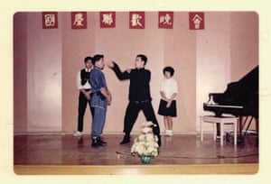 Bruce Lee: A photograph fro on of Bruce Lee's early kung fu demonstrations