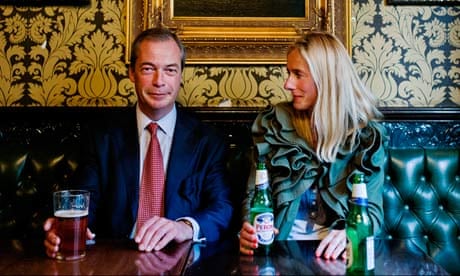 Ukip leader Nigel Farage and Marina Hyde in the pub