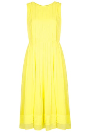 The best summer dresses: Floaty yellow midi dress by Topshop