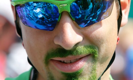 Peter Sagan's green facial fluff.