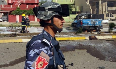 An Iraqi policeman in Baghdad