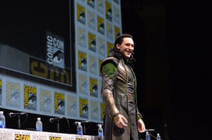 Comicon: Tom Hiddleston poses as the villainous Loki in a Thor: The Dark World prese