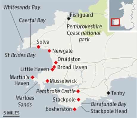 Map Pembroke coast 460