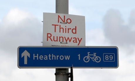 A protest sign near Heathrow Airport