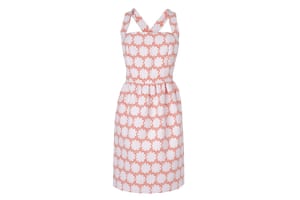 Summer dresses: Summer dresses retro orange and white blossom print dress by Jaeger