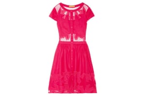 Summer dresses: Summer dresses: Fuschia pink cut out cotton voile frock by Alice + Olivia