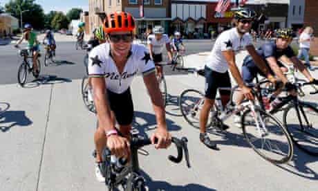 Lance Armstrong rides in the Register's Annual Great Bicycle Ride Across Iowa