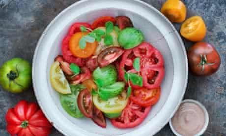 Sam Harris's heritage tomatoes and anchovy salad