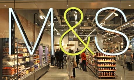 Marks & Spencer sign on window of food hall