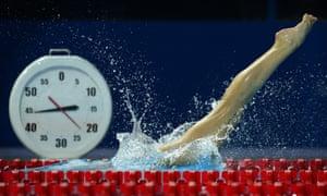 The FINA world championships is delivering some fantastic images. Here a swimmer races against the clock in a training session at Palau Sant Jordi in Barcelona.