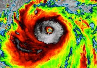 Image of infrared emission from Typhoon Sanba, 2012.