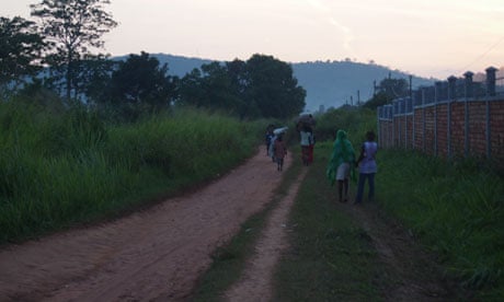 A Central African Republic road at dusk