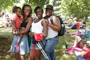 WOMAD vox pops: June Allen (44) and Zuri (5), and Zenelle-Renae (13) and Evelyn Chronicle (47) 
