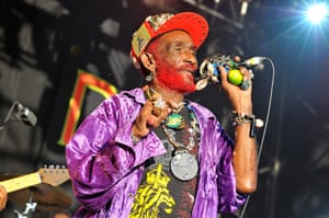 Womad:  Lee 'Scratch' Perry performs on stage 