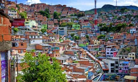 Medellin slum has outdoor escalator installed, Colombia - 29 Jul 2013