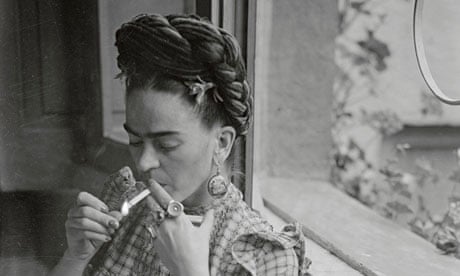 frida kahlo smoking a cigarette Portrait Hand-Painted Neon Cobalt Pop Art Canvas - 50x75cm Revealed: The Many Faces of
