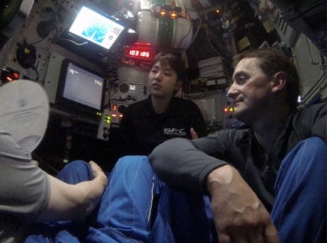 Jon Copley inside the Shinkai6500 deep-sea submersible
