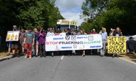 Anti-fracking protest at the Cuadrilla site in Balcombe in Sussex