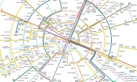 Paris Metro map. Design by Dr Max Roberts