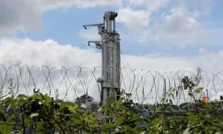 Cuadrilla's drilling site in Balcombe: large-scale anti-fracking protests are expected this weekend.