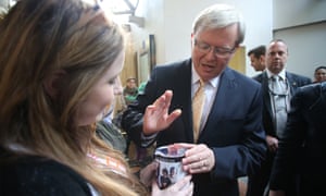 PM Kevin Rudd at Perth City Link this morning , Friday 16th August 2013.