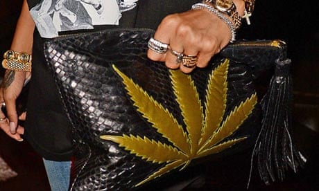 Rihanna with marijuana-print handbag West Village, New York, America - 12 Aug 2013