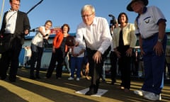 Kevin Rudd bowling