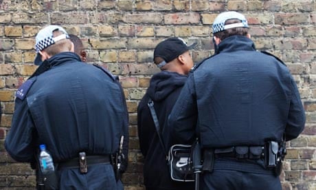 Police stop and search young black men in London