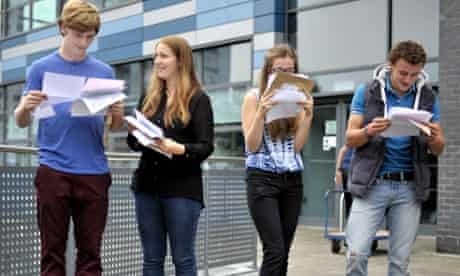 Students open their GCSE results at St Mary Redcliffe and Temple in Bristol.