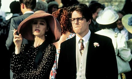 Hugh Grant with Kristin Scott Thomas in Four Weddings and a Funeral