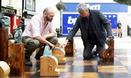 alan Milligan's Beckett chess set, built for the Beckett festival in Enniskillen