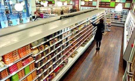 Shelves of chilled food and ready meals