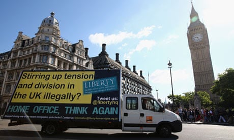 Liberty van with poster, Westminster